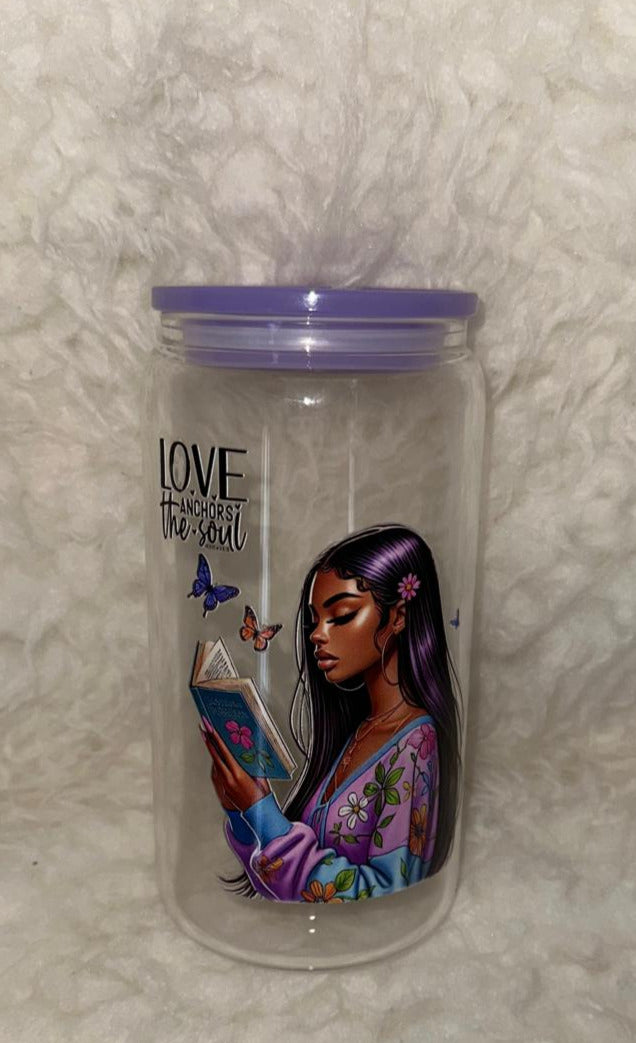 Love Anchors the Soul – 16oz Faith Glass Cup | Christian Gift for Women